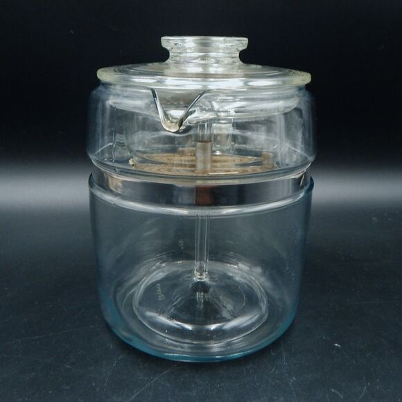 Pyrex Glass Coffee Pot Flameware StoveTop 6-9 Cup Percolator Complete #7759-B - Picture 3 of 16